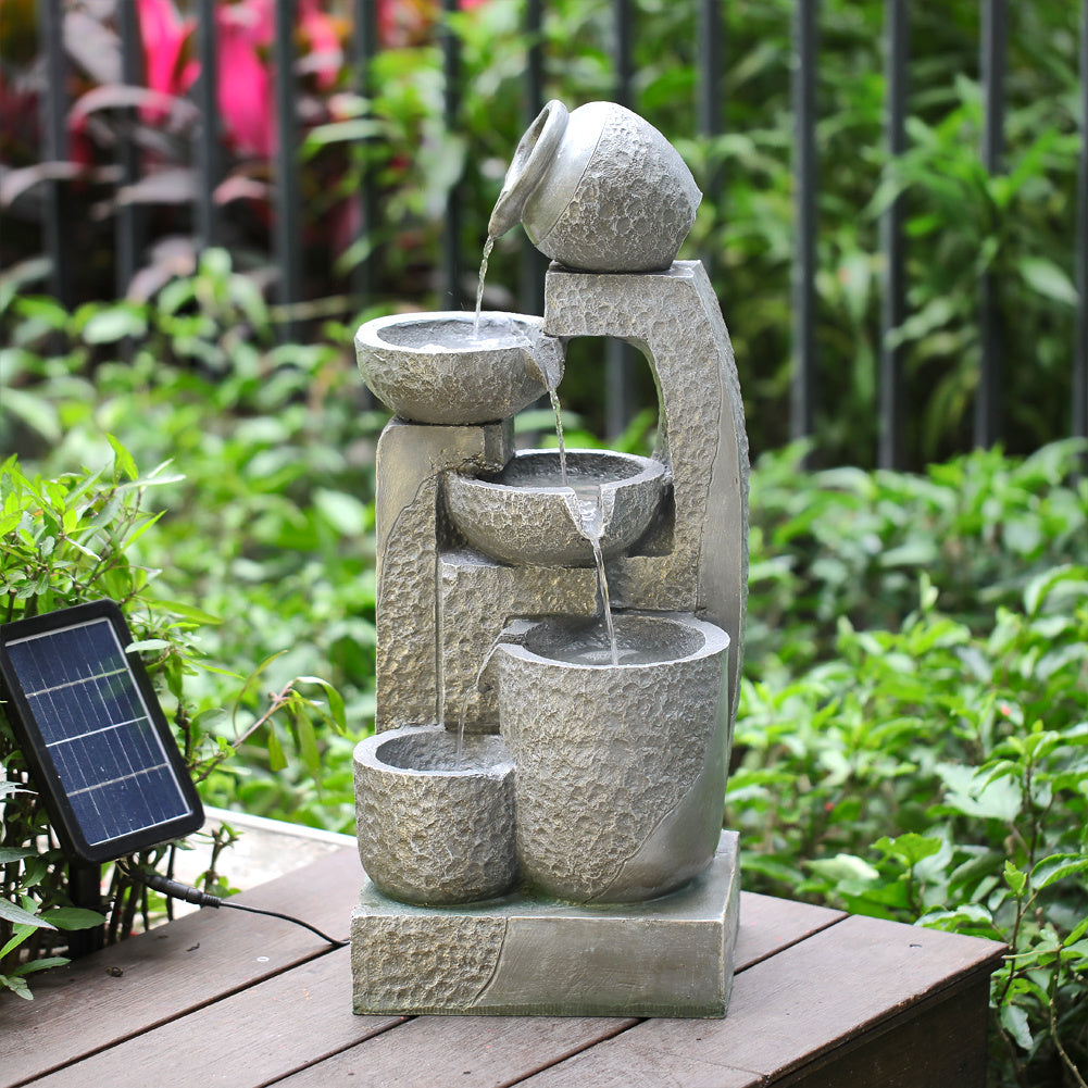 Outdoor Garden Solar Water Cascade Decoration