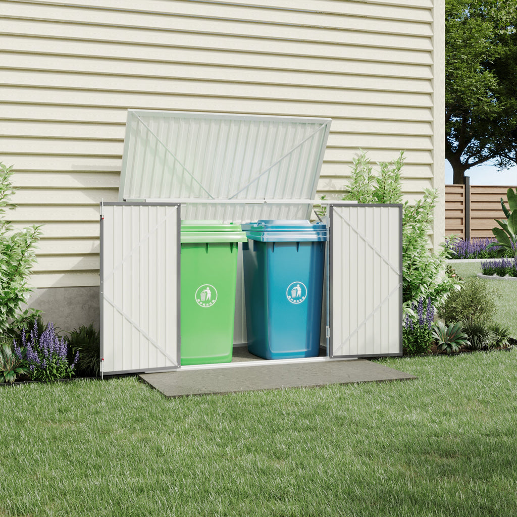 6x3/7x3 ft Lockable Garden Metal Bike Storage Shed