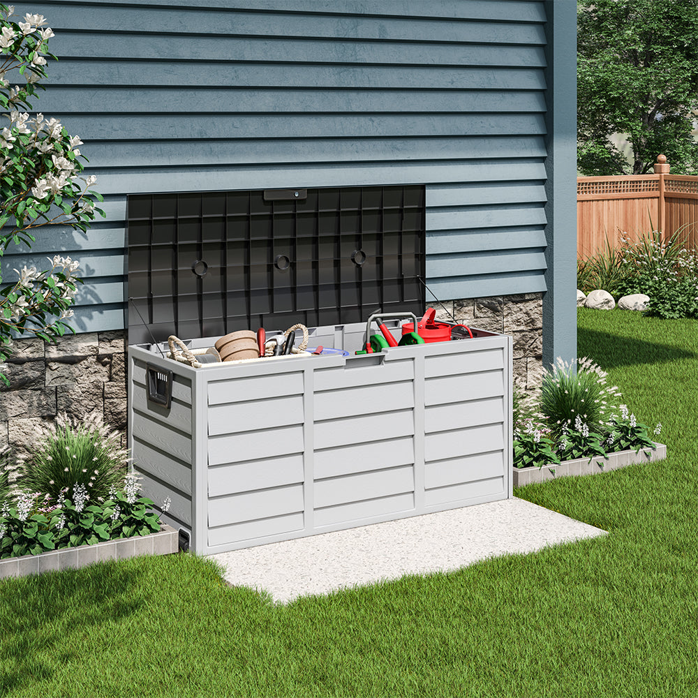 Plastic Extra Large Waterproof Garden Storage Box with Wheel