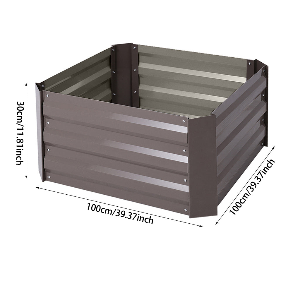 Galvanized Steel Square Raised Garden Bed Planter Box
