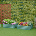 Galvanized Steel Square Raised Garden Bed Planter Box