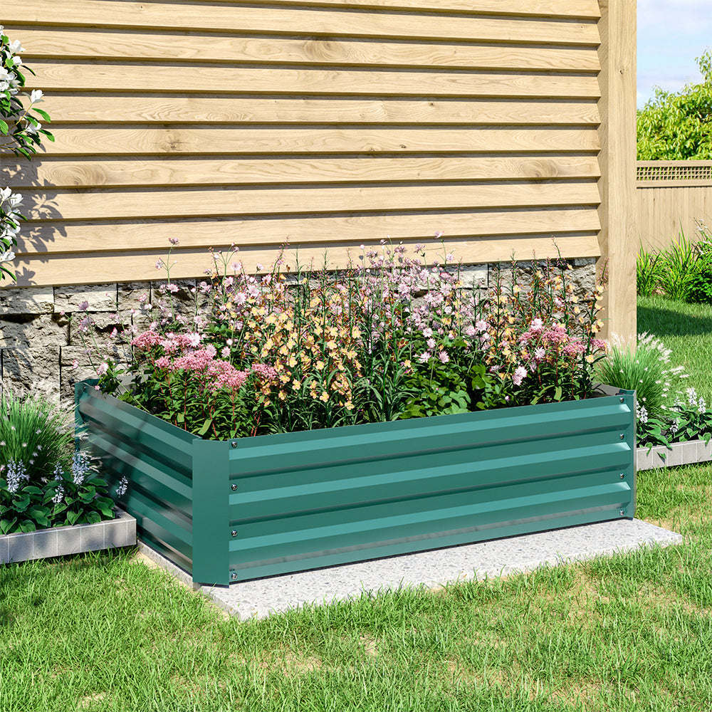 Galvanized Steel Square Raised Garden Bed Planter Box