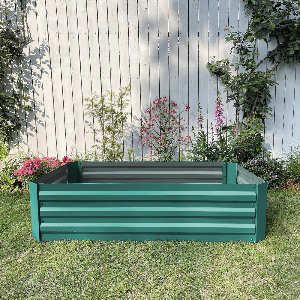 Galvanized Steel Square Raised Garden Bed Planter Box