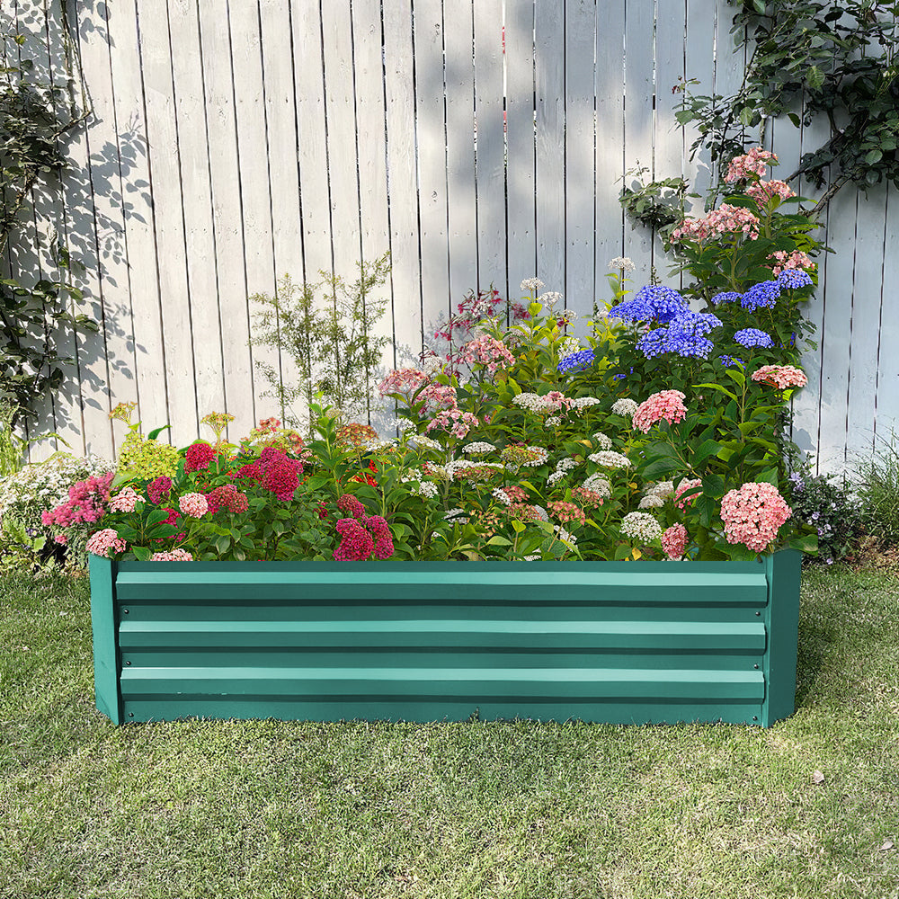 Galvanized Steel Square Raised Garden Bed Planter Box