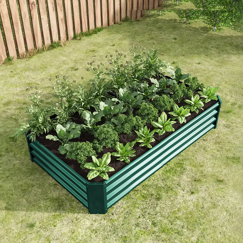 Galvanized Steel Square Raised Garden Bed Planter Box
